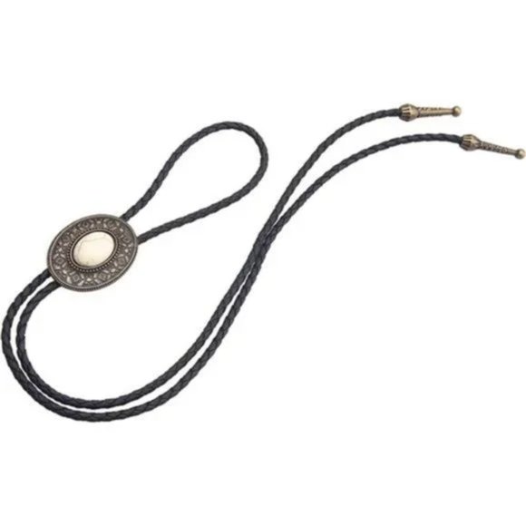 NEW NATIVE American Bolo Tie Rodeo Cowboy Leather - Picture 5 of 8